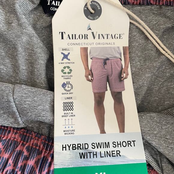 Tailor Vintage Hybrid Swim Shorts Mens XL Connecticut Originals NWT Lined - Picture 4 of 9